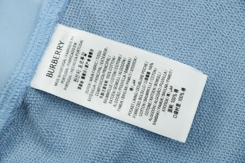 Burberry Oval Equestrian Knight Embroidered Shorts Blue