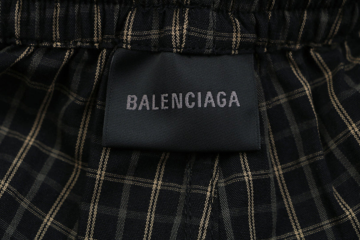 Balenciaga Paris Fine Pinstripe Shorts Black