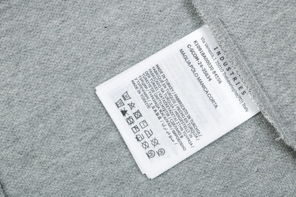 Moncler Grosgrain Button Placket Polo Shirt Grey