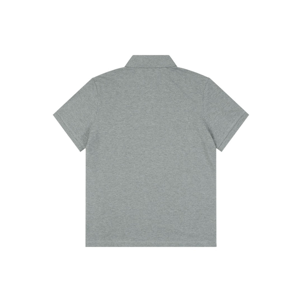 Moncler Grosgrain Button Placket Polo Shirt Grey