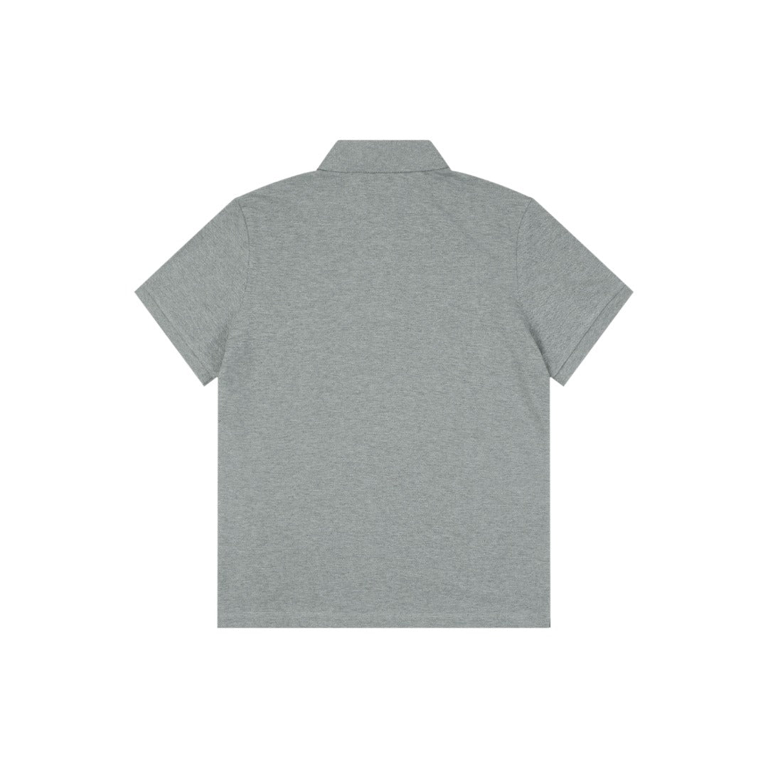 Moncler Grosgrain Button Placket Polo Shirt Grey