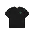Gucci 1921 Interlocking Double G Green Embroidered Tee Black