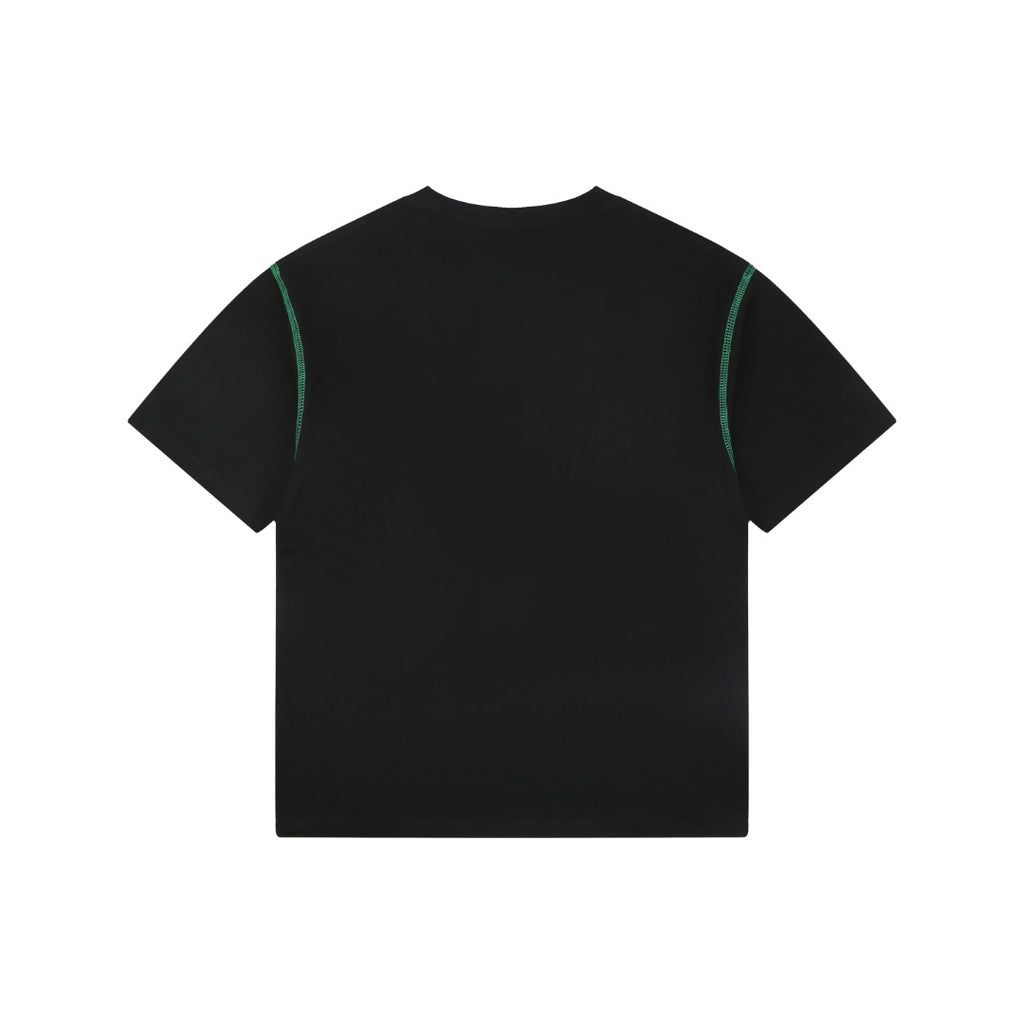 Gucci 1921 Interlocking Double G Green Embroidered Tee Black