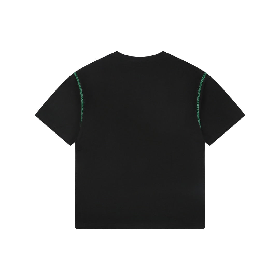 Gucci 1921 Interlocking Double G Green Embroidered Tee Black
