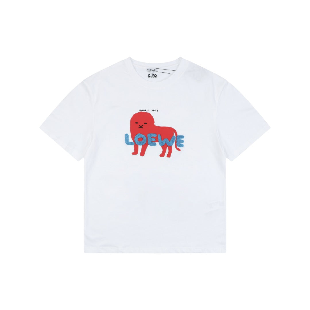 Loewe Red Monster Appliqué Short-Sleeve Tee White