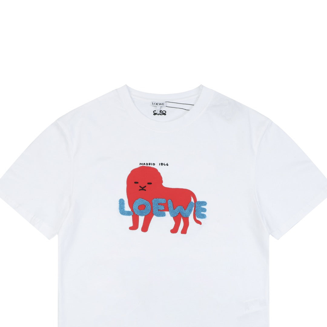 Loewe Red Monster Appliqué Short-Sleeve Tee White