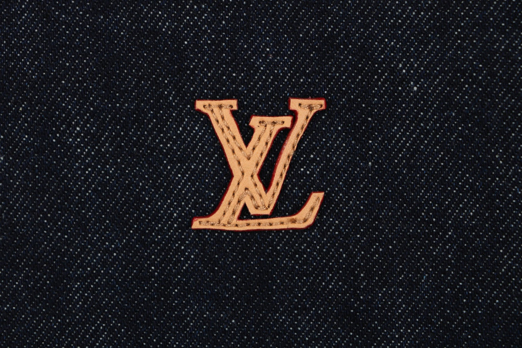 Louis Vuitton LV Monogram Leather Tab Denim Shirt Jacket Indigo