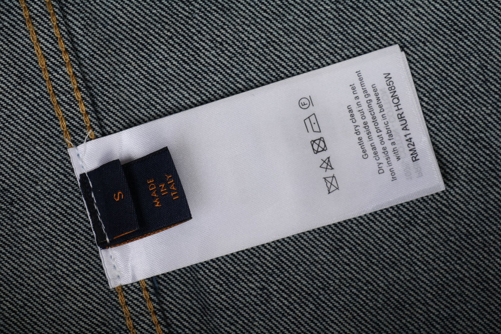 Louis Vuitton LV Monogram Leather Tab Denim Shirt Jacket Indigo