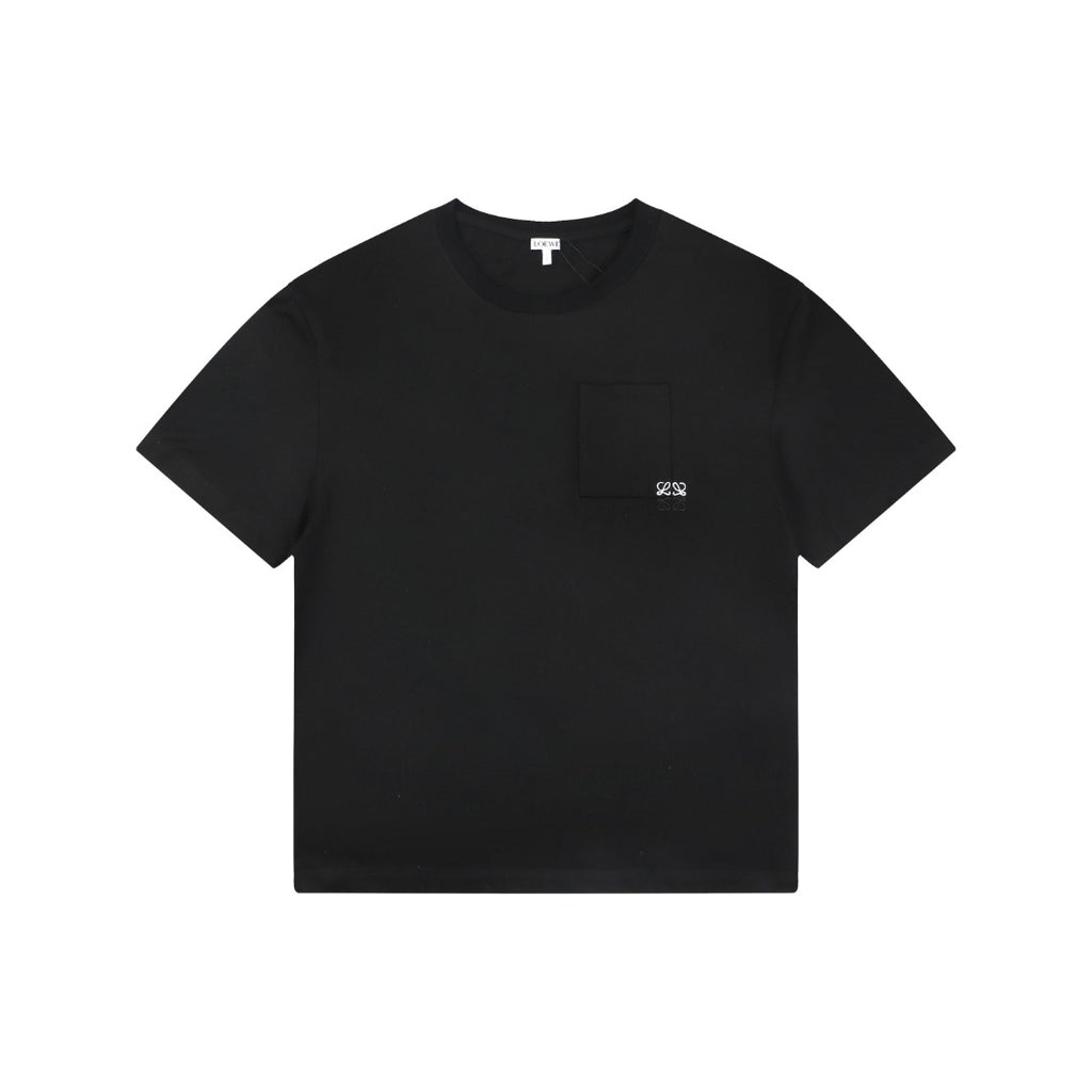 Loewe Pocket Color-Block Half-Anagram Embroidery T-Shirt – Black
