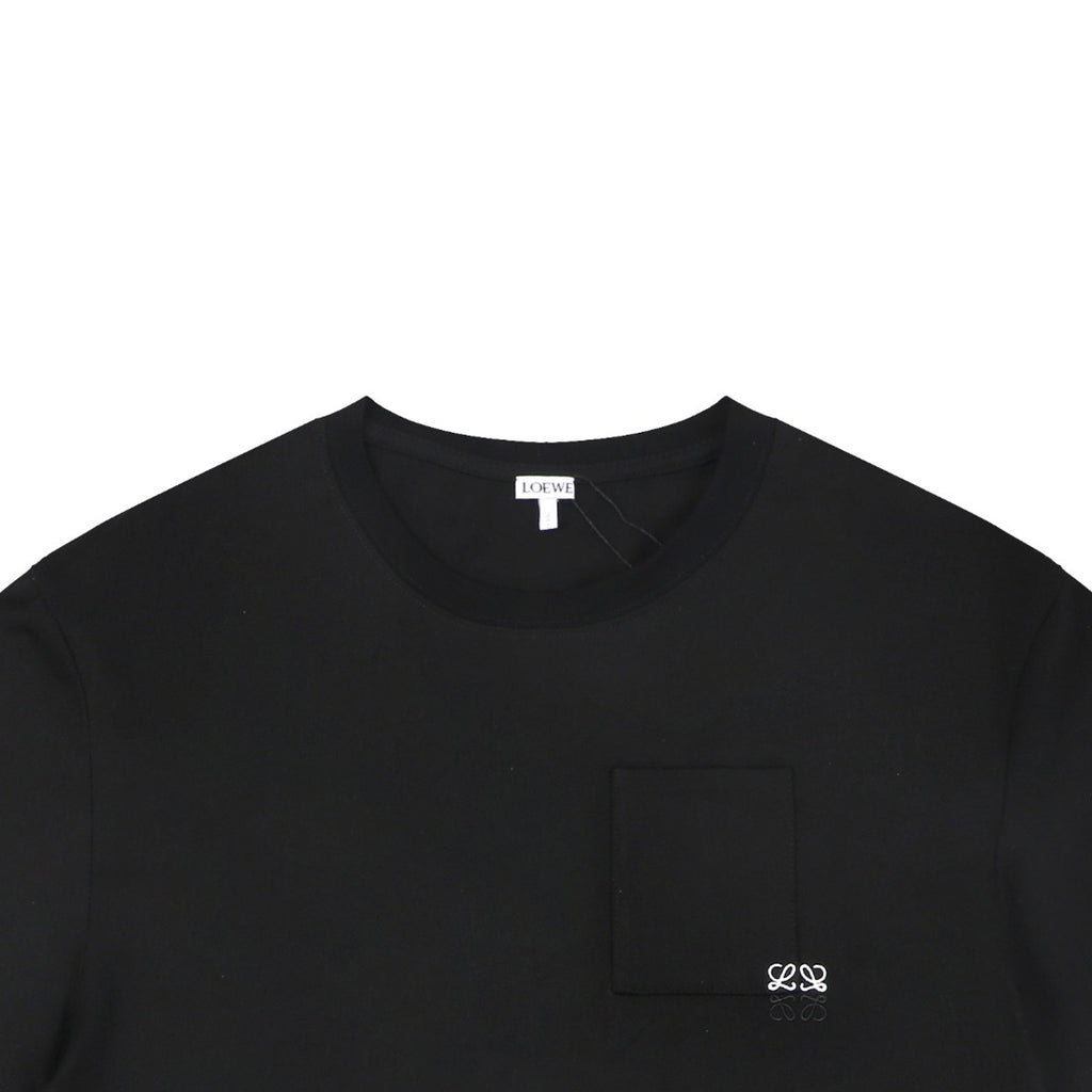 Loewe Pocket Color-Block Half-Anagram Embroidery T-Shirt – Black
