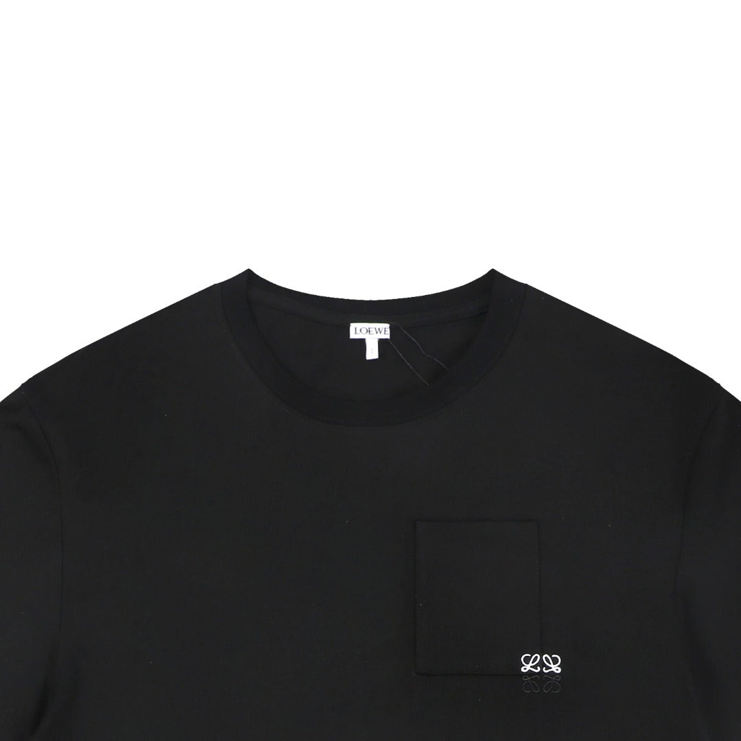 Loewe Pocket Color-Block Half-Anagram Embroidery T-Shirt – Black