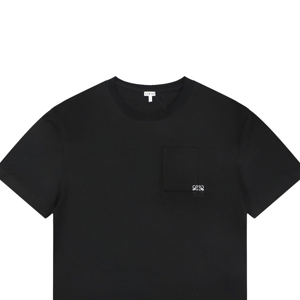 Loewe Pocket Color-Block Half-Anagram Embroidery T-Shirt – Black