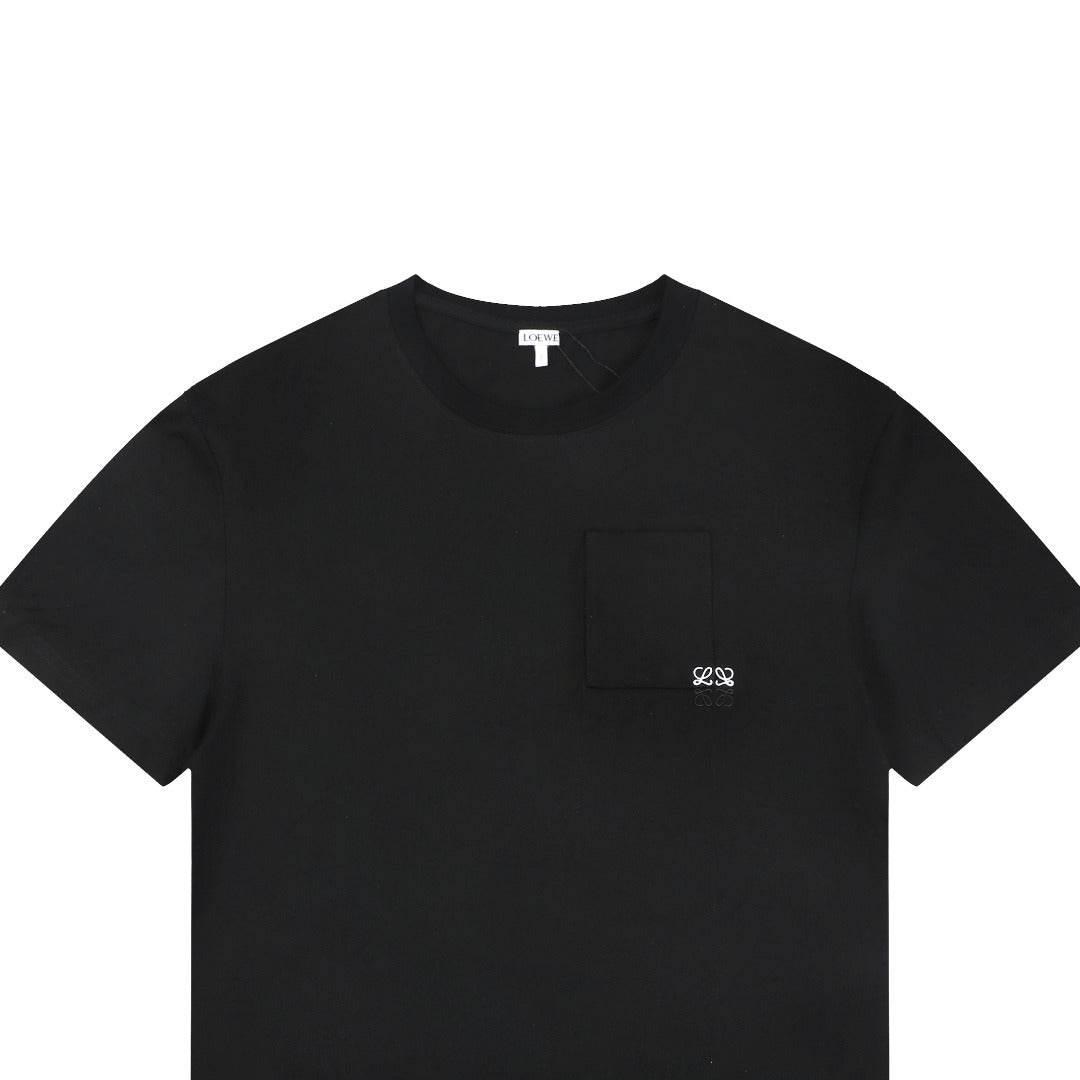 Loewe Pocket Color-Block Half-Anagram Embroidery T-Shirt – Black