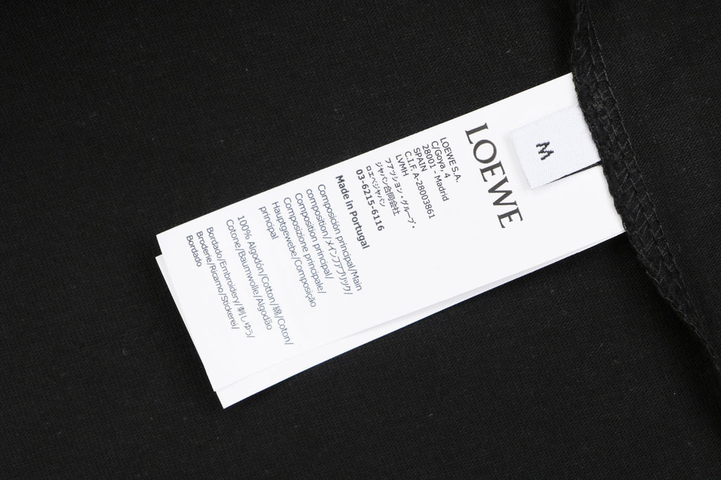 Loewe Pocket Color-Block Half-Anagram Embroidery T-Shirt – Black