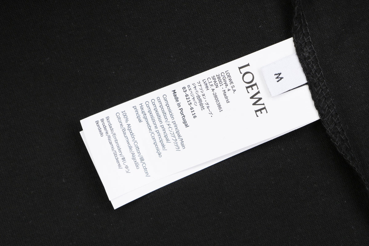 Loewe Pocket Color-Block Half-Anagram Embroidery T-Shirt – Black