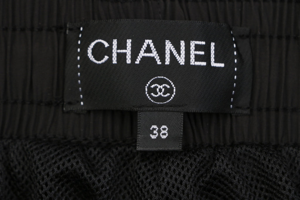 Chanel CC Mini Logo Embroidered Shorts – Black