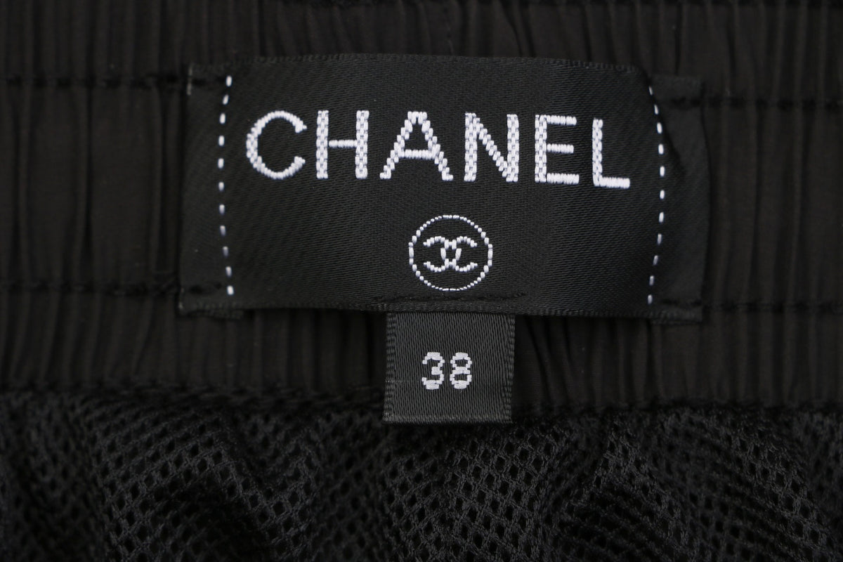 Chanel CC Mini Logo Embroidered Shorts – Black
