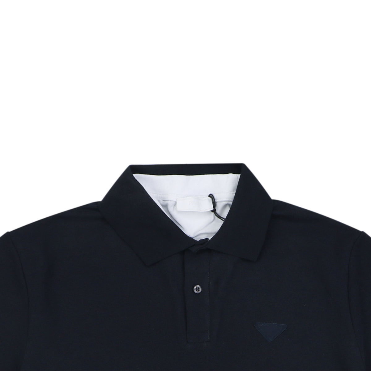 Prada Triangle Logo Faux Two-Piece Polo Shirt – Black