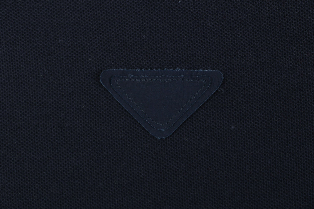 Prada Triangle Logo Faux Two-Piece Polo Shirt – Black