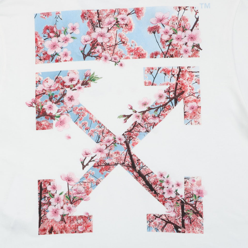 Off-White c/o Virgil Abloh Cherry Blossom Arrow Graphic Short Sleeve Tee — White