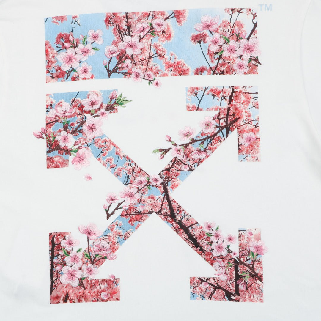 Off-White c/o Virgil Abloh Cherry Blossom Arrow Graphic Short Sleeve Tee — White