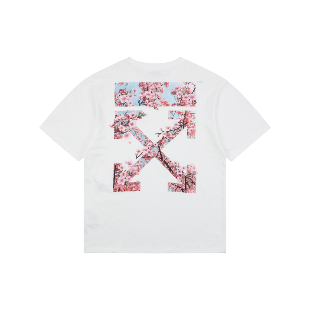 Off-White c/o Virgil Abloh Cherry Blossom Arrow Graphic Short Sleeve Tee — White