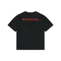 Balenciaga Embroidered Logo T-Shirt – Black / Red | Small Front Large Back Lettering