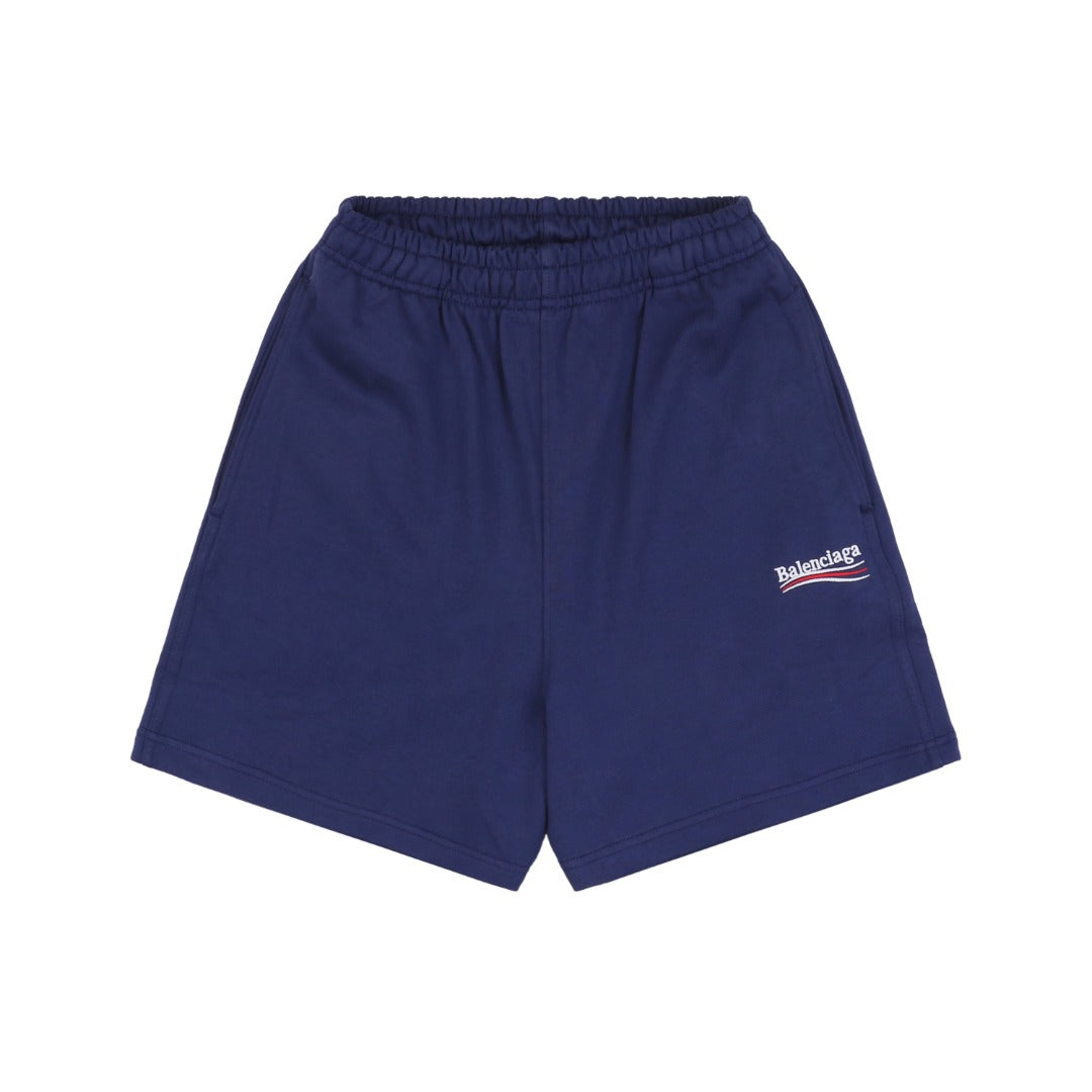 Balenciaga 24SS Cola Logo Embroidered Shorts – Navy Blue Purple
