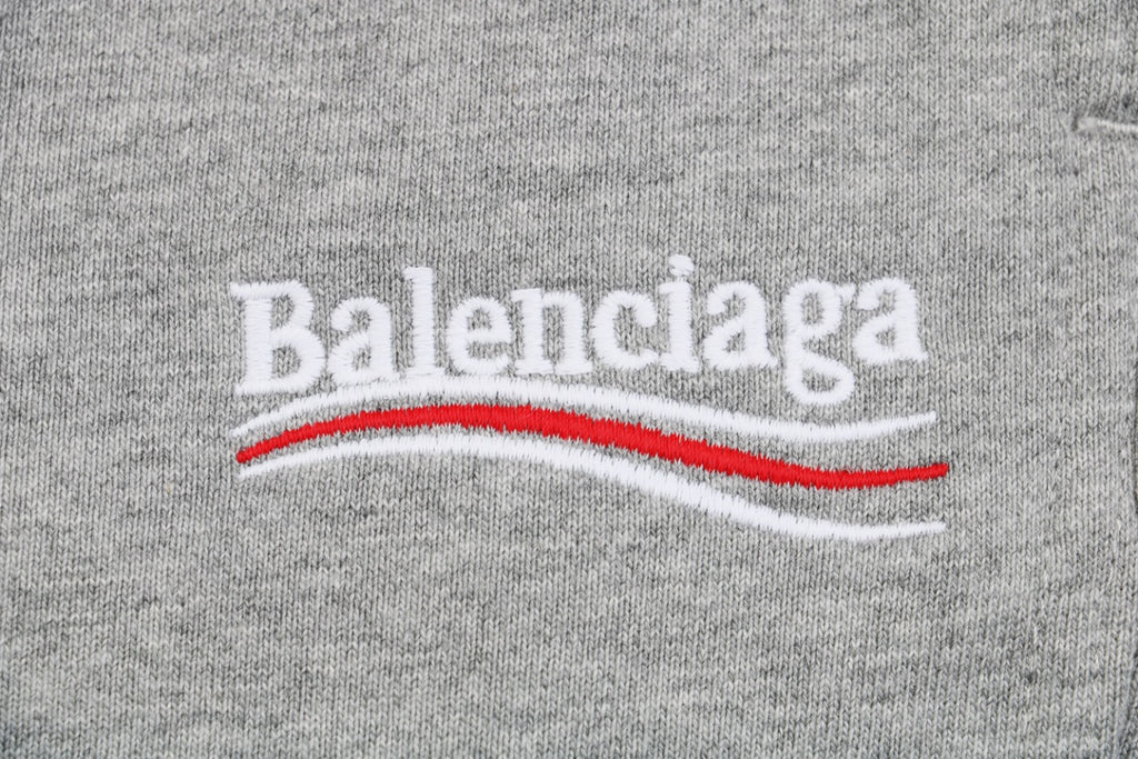 Balenciaga 24SS Cola Logo Embroidered Shorts – Light Heather Grey