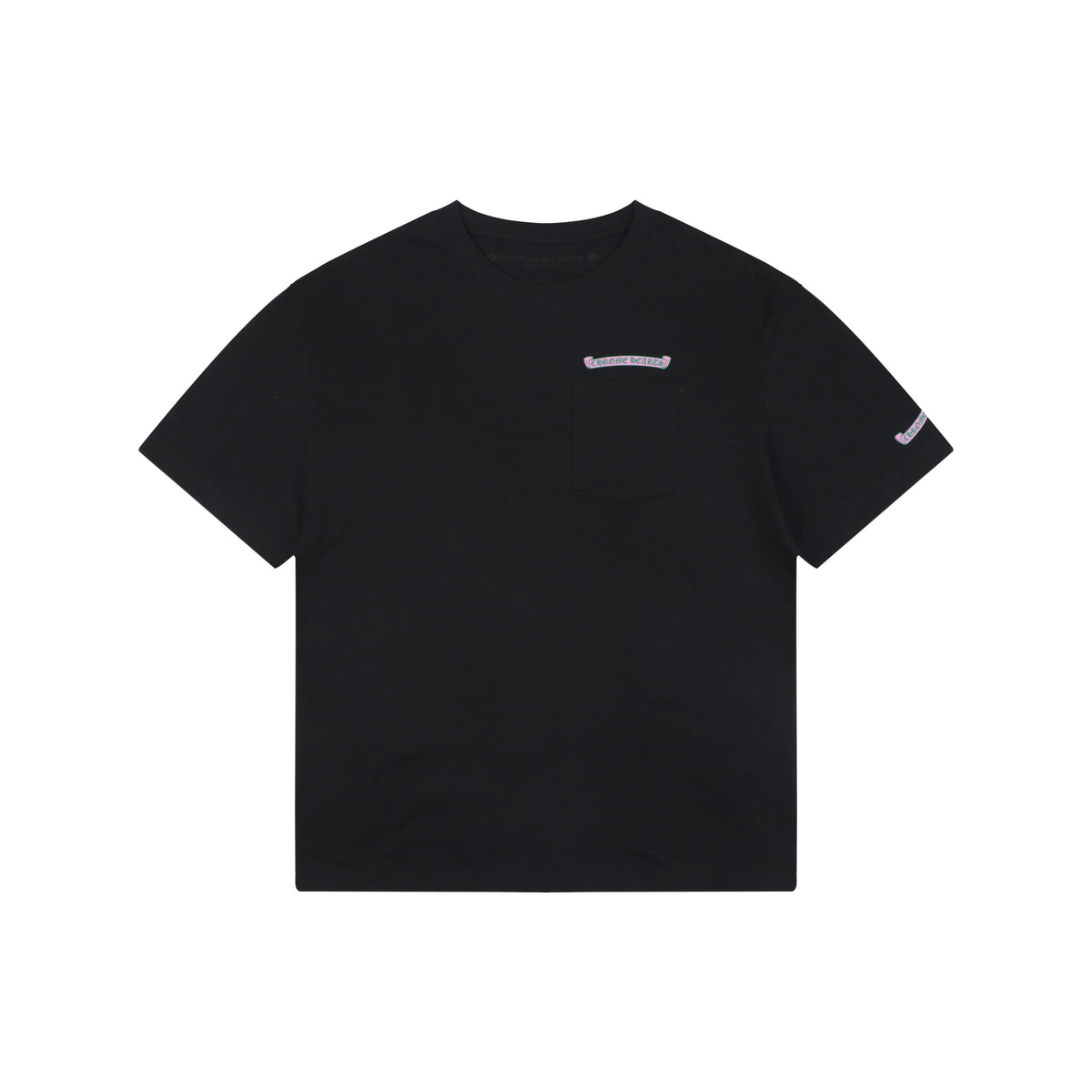 Chrome Hearts Pink & Green Sanskrit Scroll Print T-Shirt – Black