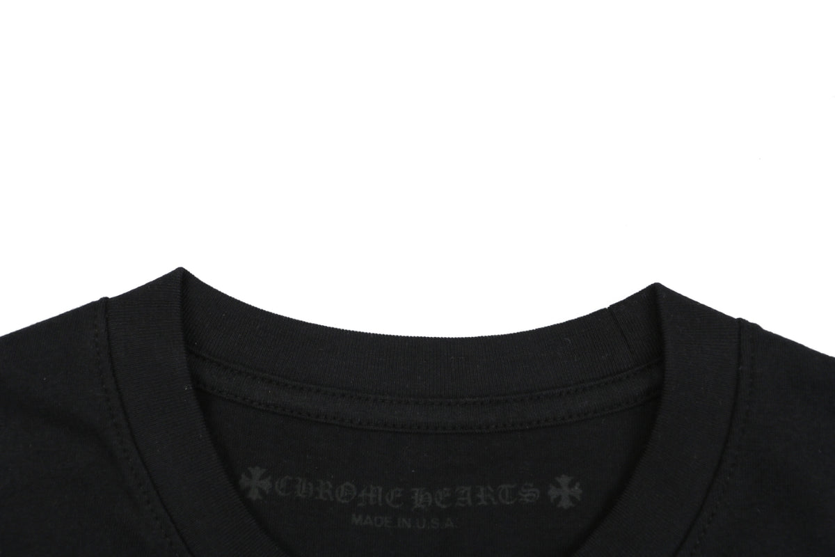 Chrome Hearts Pink & Green Sanskrit Scroll Print T-Shirt – Black