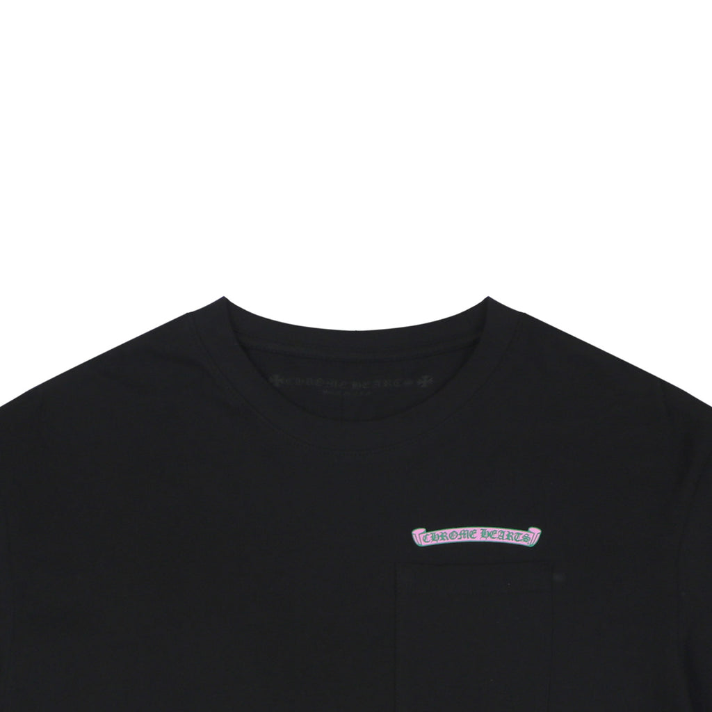 Chrome Hearts Pink & Green Sanskrit Scroll Print T-Shirt – Black