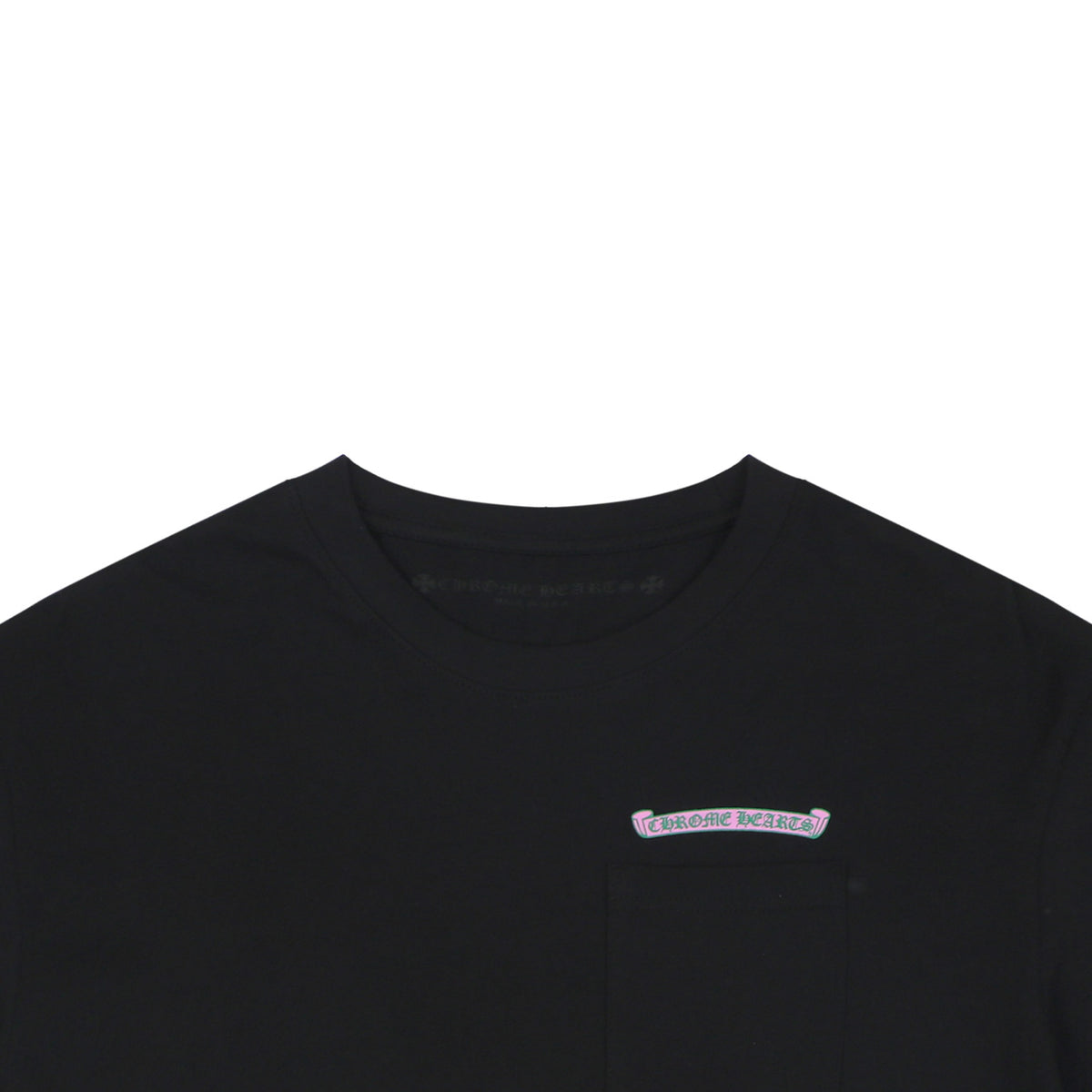Chrome Hearts Pink & Green Sanskrit Scroll Print T-Shirt – Black