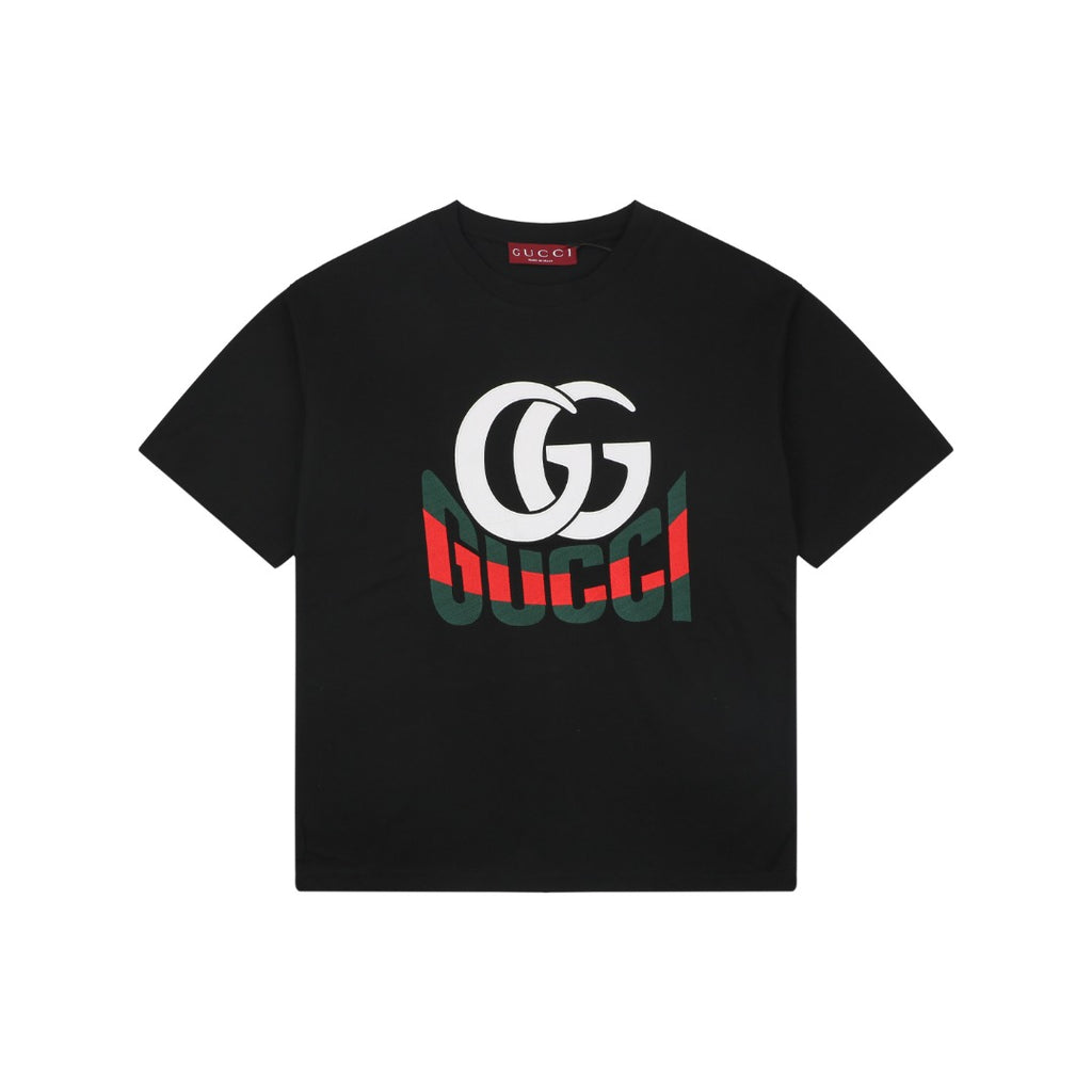 Gucci Double G Letter Graphic Print T-Shirt – Black