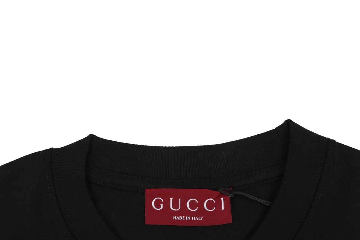Gucci Double G Letter Graphic Print T-Shirt – Black