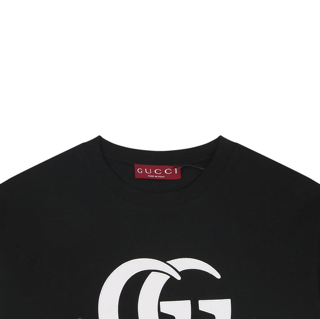 Gucci Double G Letter Graphic Print T-Shirt – Black