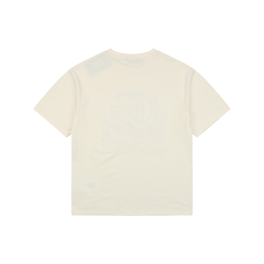 Gucci Double G Letter Graphic Print T-Shirt – Cream