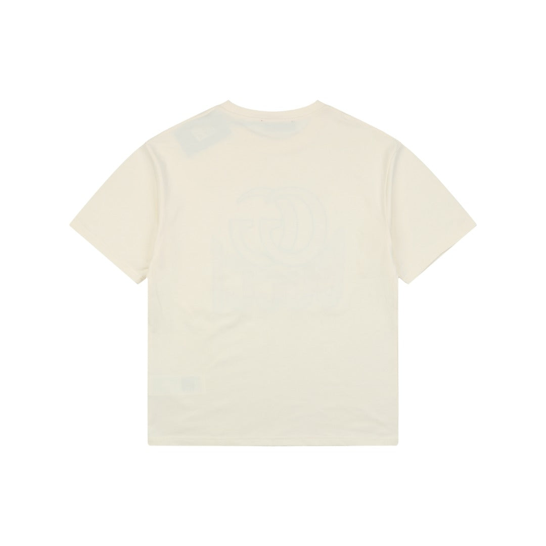 Gucci Double G Letter Graphic Print T-Shirt – Cream