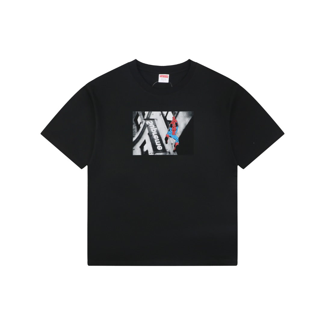 Supreme Spider-Man Graphic Print Short Sleeve Tee – Black