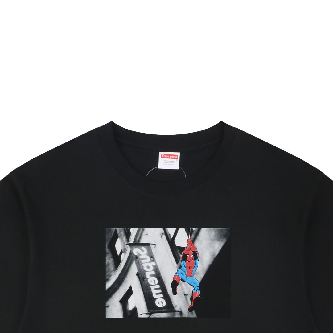Supreme Spider-Man Graphic Print Short Sleeve Tee – Black