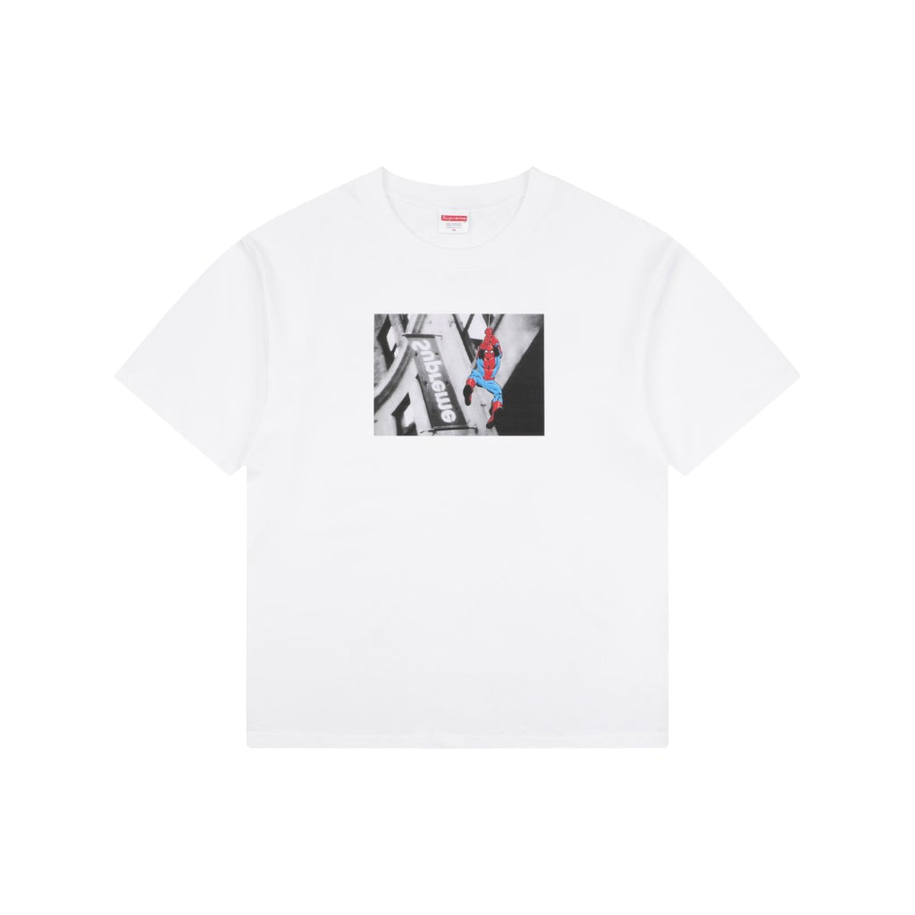 Supreme Spider-Man Graphic Print Short Sleeve Tee – White