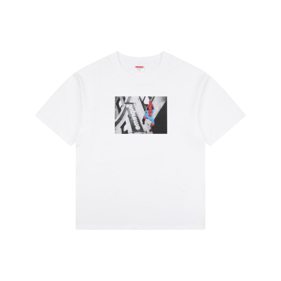 Supreme Spider-Man Graphic Print Short Sleeve Tee – White
