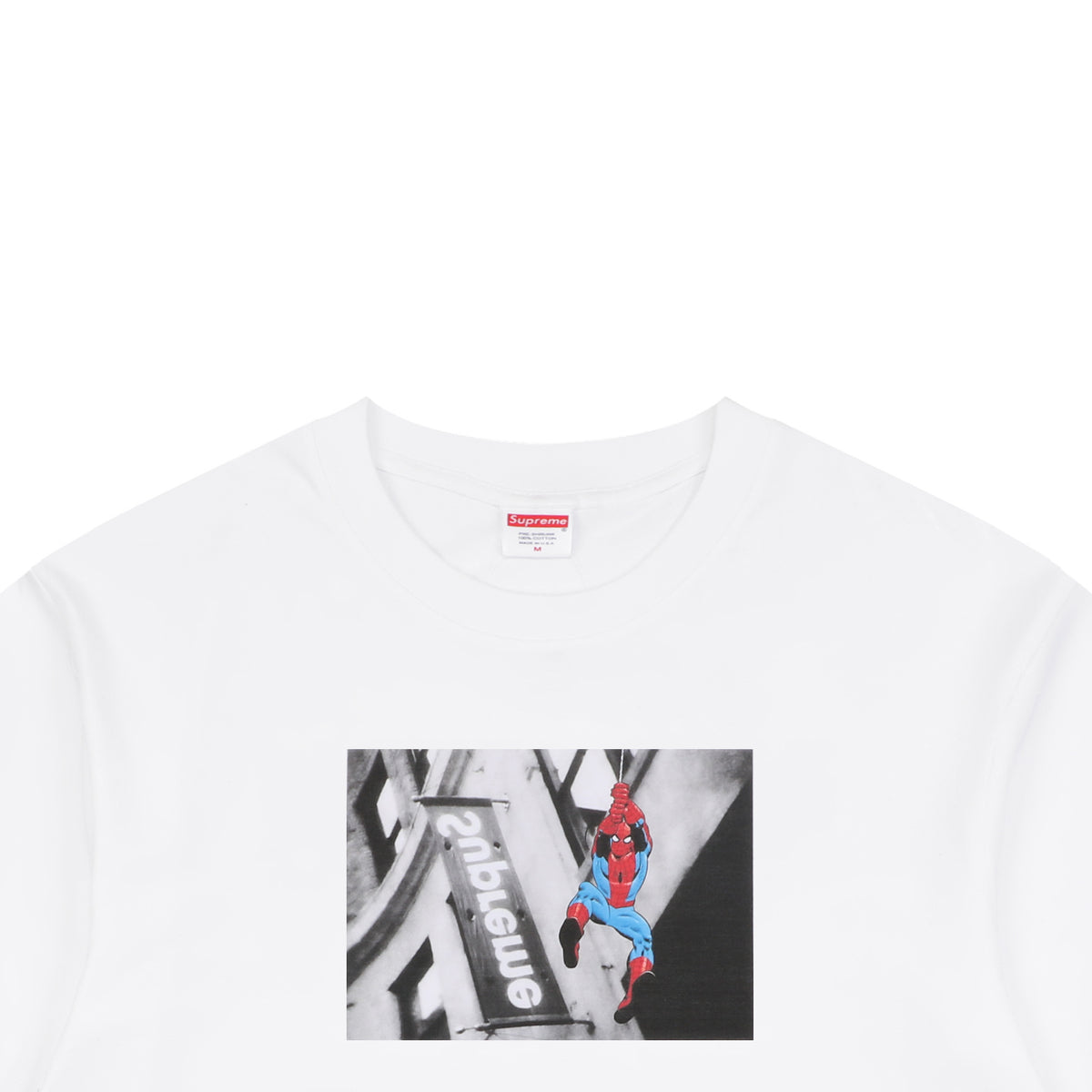 Supreme Spider-Man Graphic Print Short Sleeve Tee – White