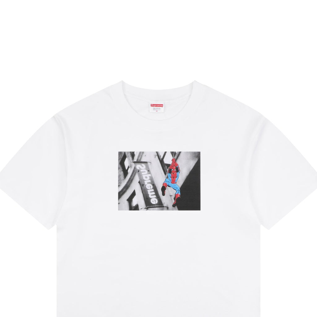 Supreme Spider-Man Graphic Print Short Sleeve Tee – White