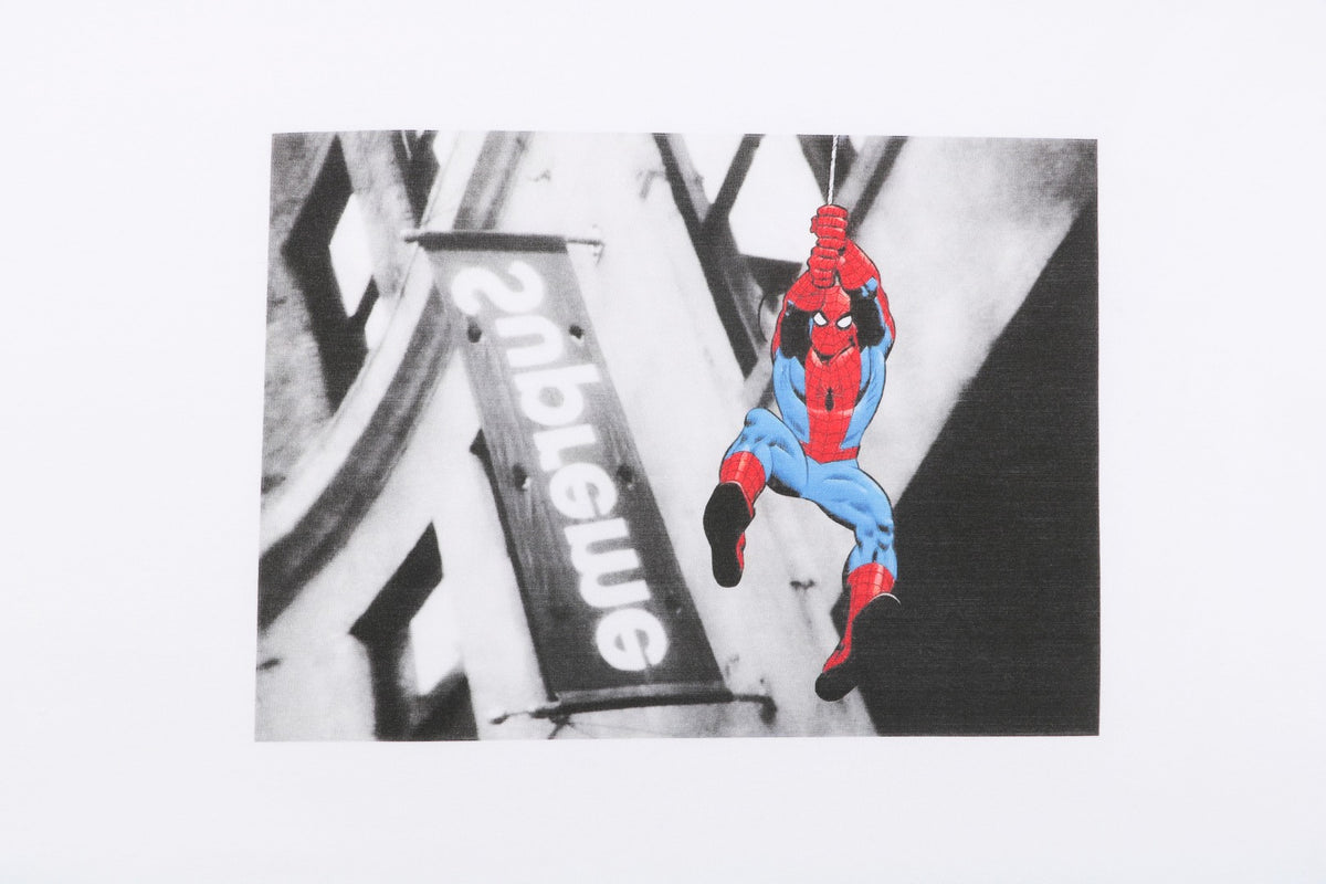 Supreme Spider-Man Graphic Print Short Sleeve Tee – White
