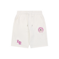 Chrome Hearts Sanskrit Cross Embroidered Shorts – Cream / Pink-Purple