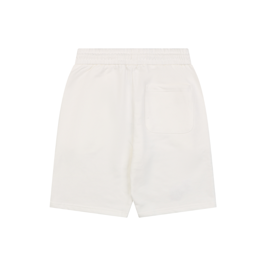 Chrome Hearts Sanskrit Cross Embroidered Shorts – Cream / Pink-Purple