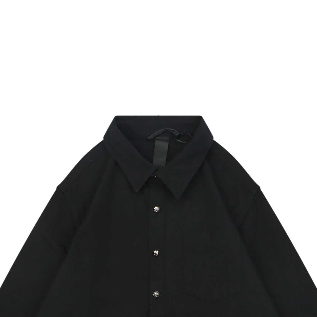 Chrome Hearts Cuff Cross Leather Patch Long Sleeve Shirt – Black