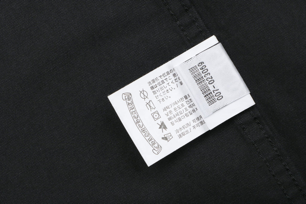 Chrome Hearts Cuff Cross Leather Patch Long Sleeve Shirt – Black
