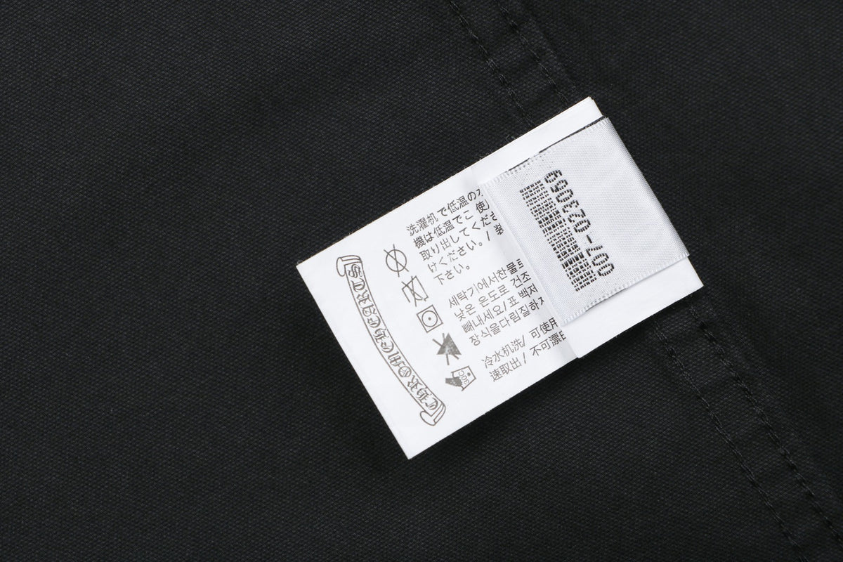 Chrome Hearts Cuff Cross Leather Patch Long Sleeve Shirt – Black